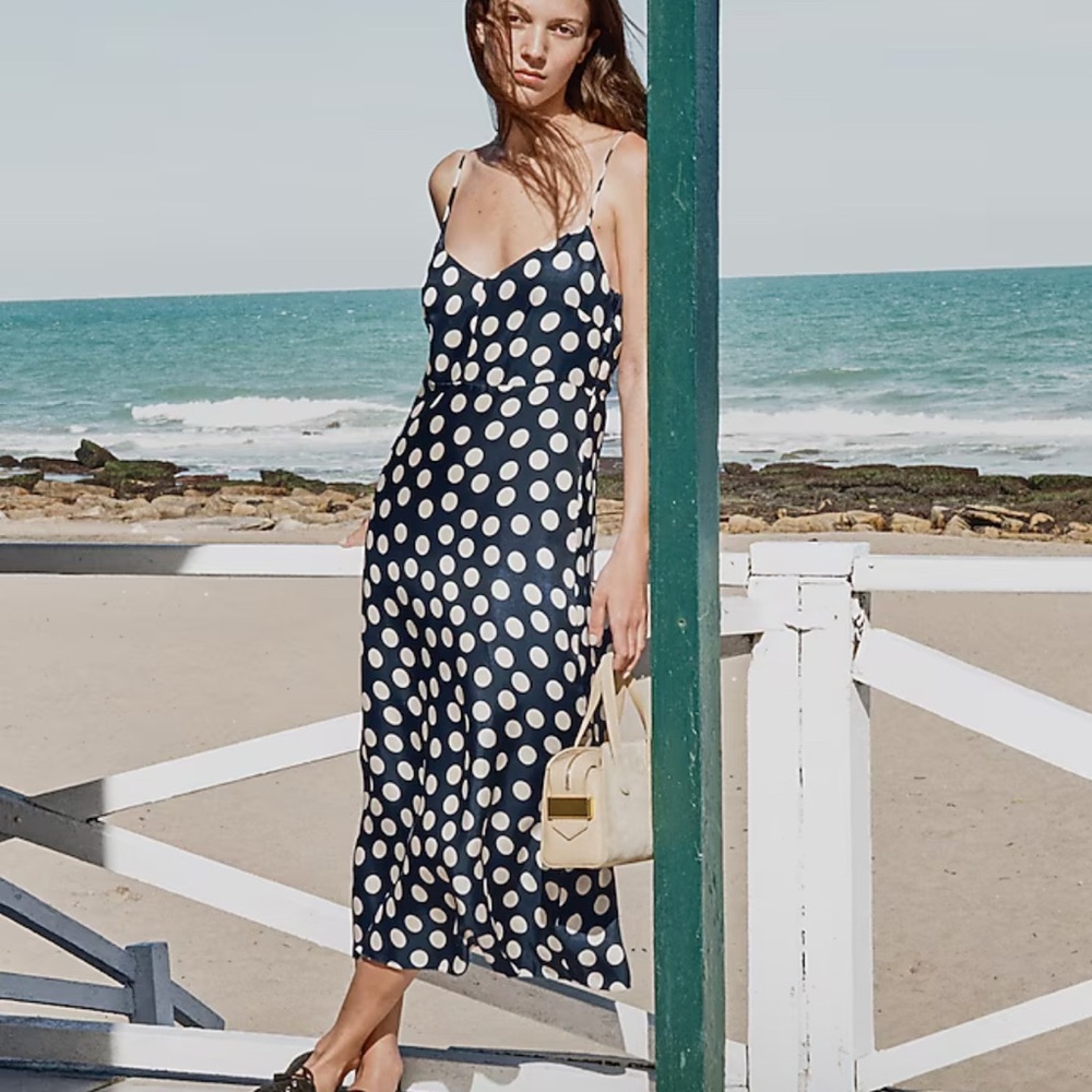 J. Crew Navy Dress with White Dots